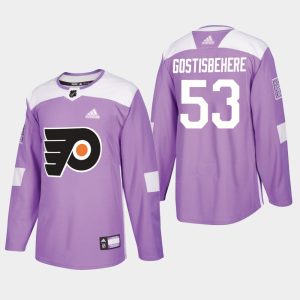 Philadelphia Flyers Trikot Shayne Gostisbehere Lavender Hockey Fights Cancer Warmup Practice